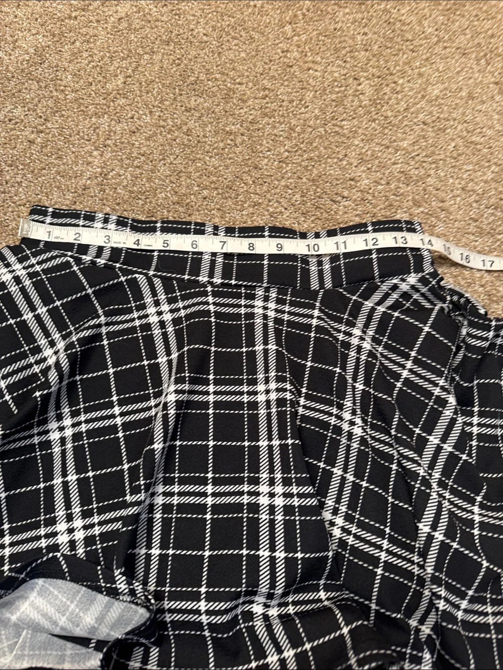 DJI Black & White Plaid Flared Skirt skater circular flared school girl SZ MD